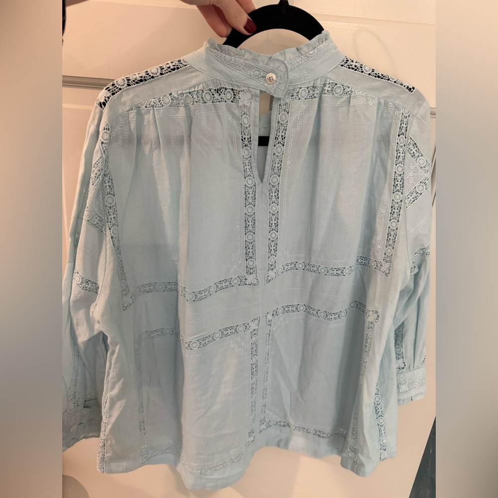 Sea NY Baby Blue Lace Top - Picture 3 of 3